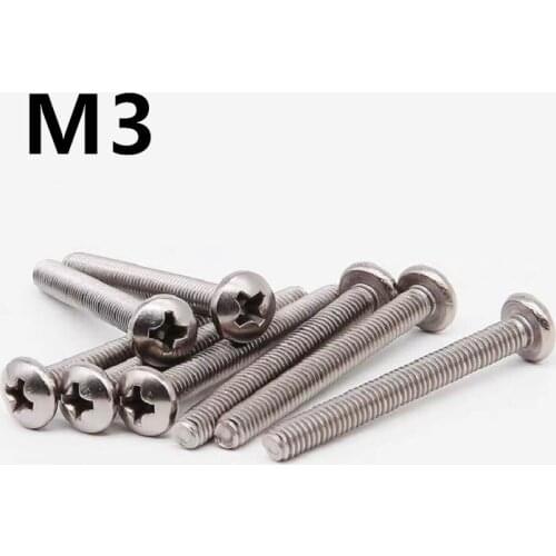 10PCS M3x4/5/6/8/10/12/14/16/18/20/25/30/35/40mm GB818 Phillips Round head Pure Titanium screws Pan head Mechanical Bolts