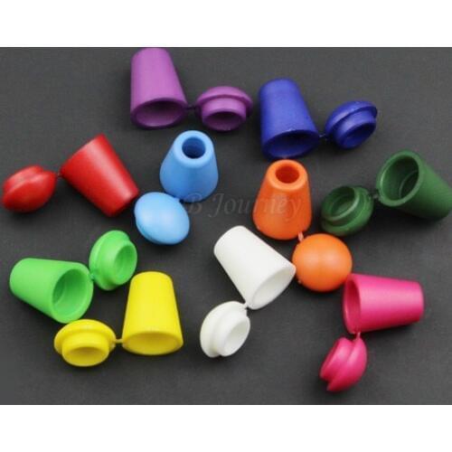 100pcs Colorful Cord Ends Bell Stopper With Lid Lock Plastic Toggle Clip For Paracord Clothes Bag Sports Wear Shoe #MJ011
