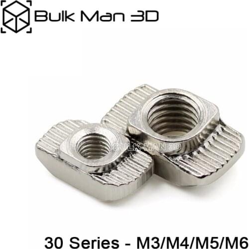 1000pcs/Lot M3/M4/M5/M6 For 30 Series Slot T-Nut Sliding T Nut Hammer Drop In Nut Fasten Connector Aluminum Extrusions