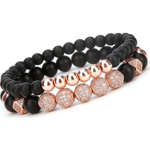 2Pcs/Set Natural Stone Fashion Distance Bracelets For Couple Bracelet Men Women Jewelry 2018