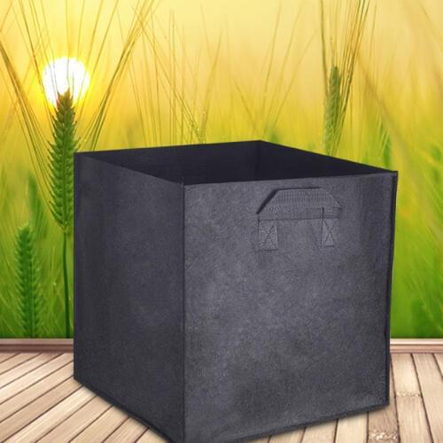 2 pcs Non Woven vegetable Fabric Pots Grow Bag Root Container Plant Pouch black planting flowers nonwoven bags planter