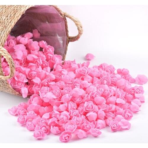 50/100/200 Pieces Teddy Bear of Roses 3cm Foam Wedding Decorative Christmas Decor for Home Diy Gifts Box Artificial Flowers