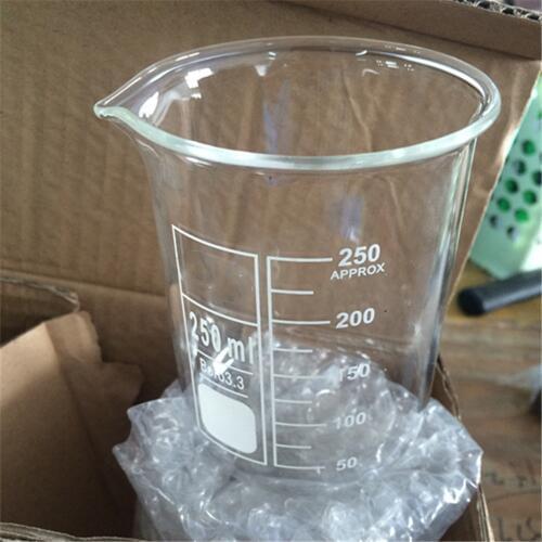 250ml Lab Glass Beaker,Low Form GG17 beakers with Spout mouth,Made From Glass3.3