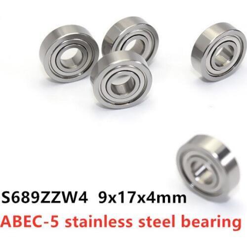 50pcs/lot ABEC-5 S689ZZW4 9x17x4 stainless steel deep groove ball bearing 9*17*4mm