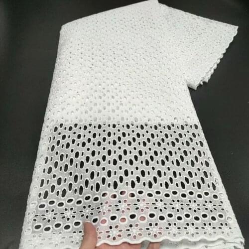 White Swiss voile Lace Fabric 2021 embroidery African lace fabrics 100% cotton fabric Swiss voile lace in Switzerland 5Yards