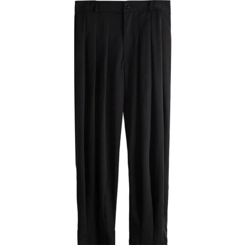 Pants mens Korean fashion loose drape large wide leg necked cropped casual pants