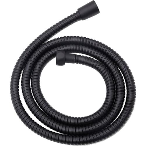 Black Shower Hose 150Cm Stainless Steel Shower Tube Flexible Gold Bathroom Hose Plumbing Glossy