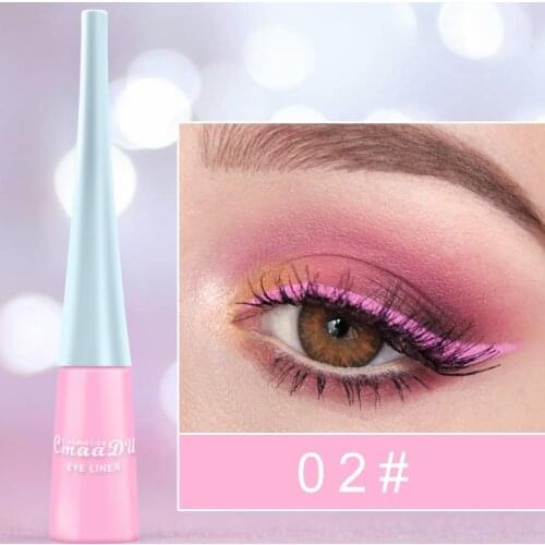 1Pcs Colorful Liquid Eyeliner White Neon Pink Quick Dry Waterproof Eyes Makeup Eye Liner Light Brown Blue Eyes Cosmetics Pen