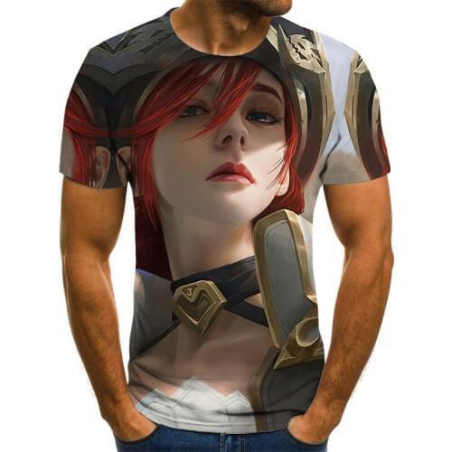 Game graphics T-shirt anime boys clothing casual Harajuku tops summer 3D mens T-shirt round neck shirt plus size streetwear