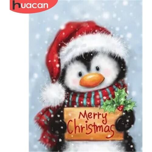 HUACAN Diamond Embroidery Cross Stitch Animal Handicraft 5D Diamond Painting Penguin Mosaic Sale Christmas Gift