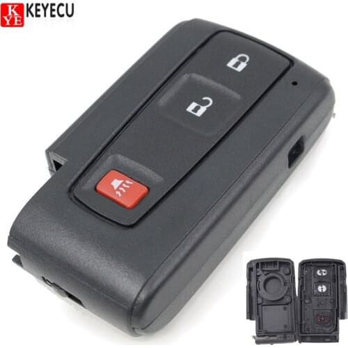 KEYECU 3pcs High Quality New Replacement Keyless Smart Remote Shell Pad Housing Case Key Fob 2+1BTN For TOYOTA PRIUS 2004-2009