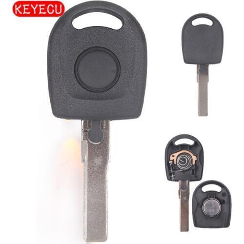 Keyecu Remote Key Case Fob 1 Button for Volkswagen Golf Jetta Passat 1997-2010 With Light