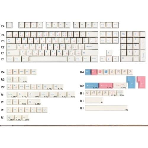 Cherry profile keycap PBT Japanese Dyesub printing 64 keys 68 keys 104 keys 162 keys full set for mechanical keyboard build