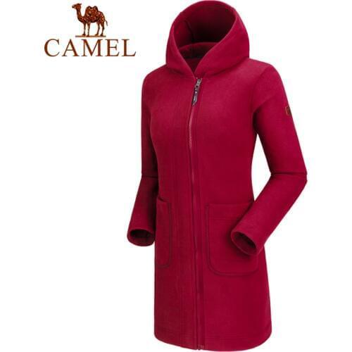 CAMEL Women Fleece Jacket Long Hoodie Softshell Snowwolf Hiking Outdoor Windproof North Face Coats Winter