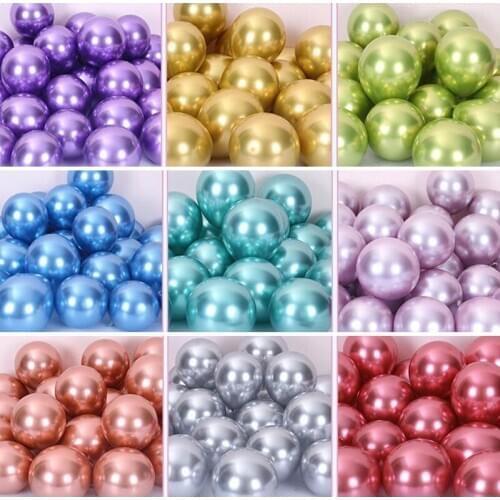 Chrome Metallic Balloons Wedding Birthday Party Deco Ballons Latex Air Balls Anniversaire Dec Metal Balloons Party Supplies