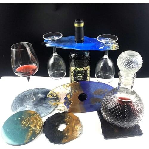 2020 Hot Floral Shape Wine Glass Holder Resin Molds Wine Caddy Butler Silicone Molds Resin Epoxy Silicone Agate Wine Rack Molds