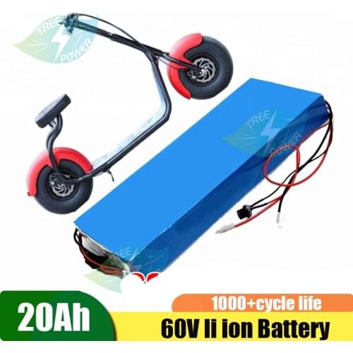 60V 20AH lithium ion bateria 18650 BMS 60v li ion rechargeable for 60V 1500W 1800W E-Bike Scooter Electric car + 3A Charger