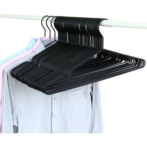 Sainwin 10pcs/lot 40cm Metal hanger adult black iron household simple hangers Clothes store hanger