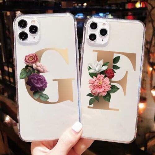 Fashion Custom Name Letter Transparent TPU Soft phone case For iPhone 12Mini 11Pro max 12pro Max XR 7 8 6s Plus SE XSMax cover