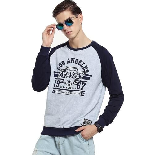 Man Cotton High Quality O-neck Navy Blue Grey Green Student Round Neck Casual Full Long Sleeve Men Sweatshirt