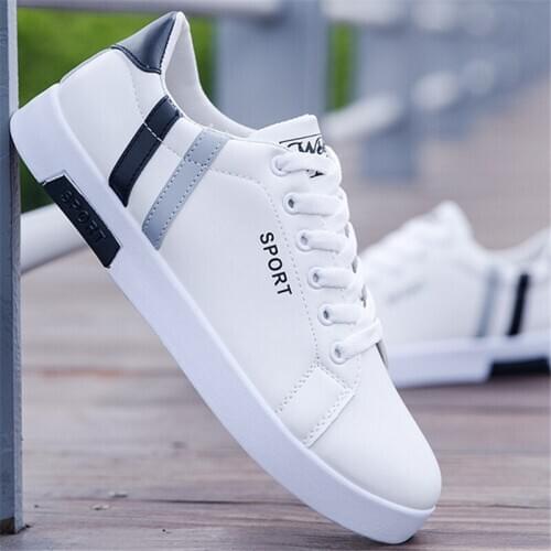 New 2020 Men Casual Shoes Men Leather Flat Shoes Lace-up Low Top Sneakers Breathable Mens Shoes Fashion Sneakers NanX225