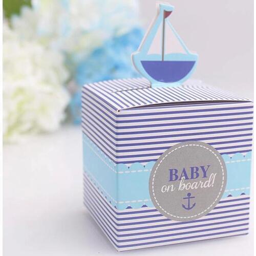 New Blue "Baby On Board" Pop-Up Sailboat Candy Favor package or Baby Shower 100pcs/lot