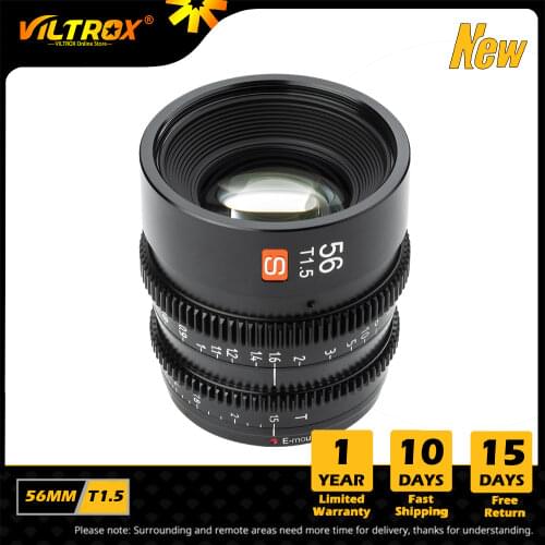 Viltrox 56MM T1.5 E-mount movie Lens APS-C Prime Lens Ultra Wide Angle Large Aperture Lens for Sony E Mount Camera Lens 56mmLens