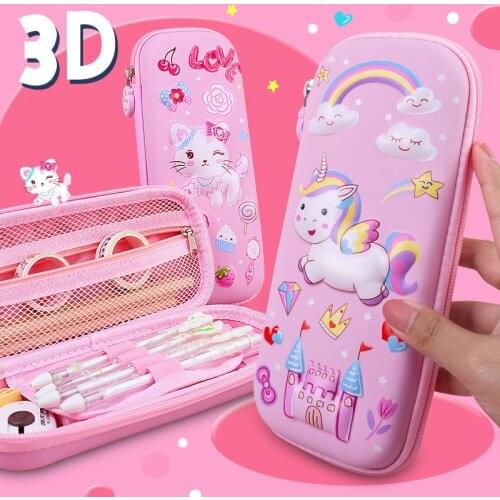 3D cartoon pencil case cute stationery box Female student pencil box Animal pen case School supplies storage box Children gifts