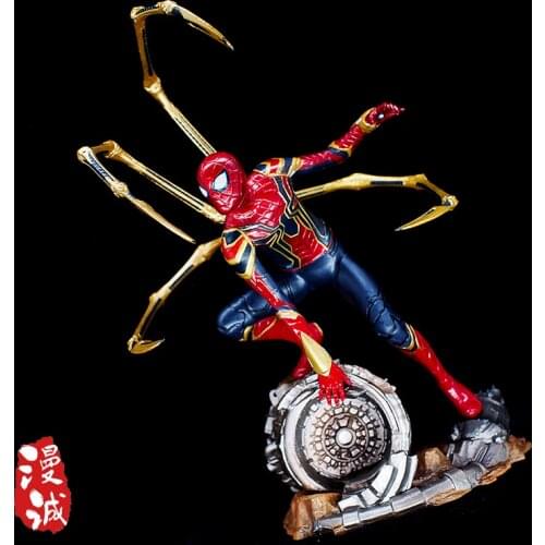 Premium Version Iron Spiderman Heroes Expedition Movable joints Figure Doll Model Statue Car Decoration Gift Childrens Toy