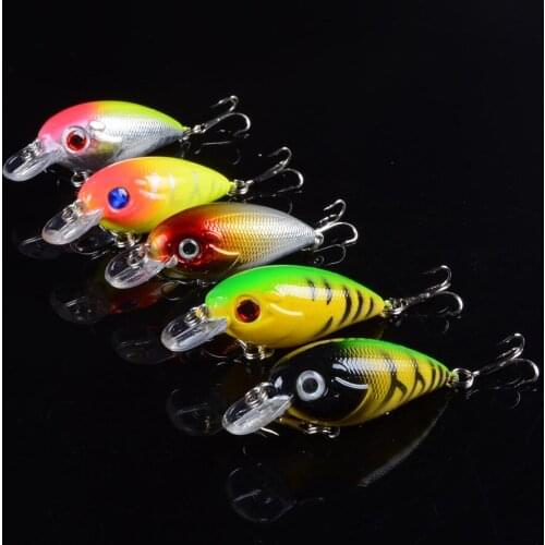 5pcs 6cm 7.7g Small Crankbait Lifelike Fishing Lure Unique Body texture Fish Bait Hard Wobbler Tackle pesca With 3D Eyes