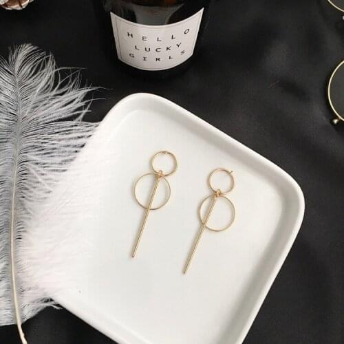 Punk Simple Gold / Long Section Tassel Pendant Size Circle Earrings For Ladies Gifts Wholesale 2017new Fashion Earrings