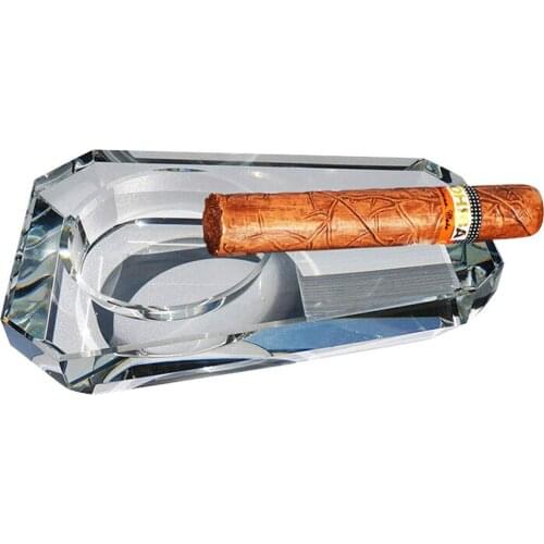 Rectangle Crystal Ashtray Made of K9 Material Clear Fashional Sigar Case CA006