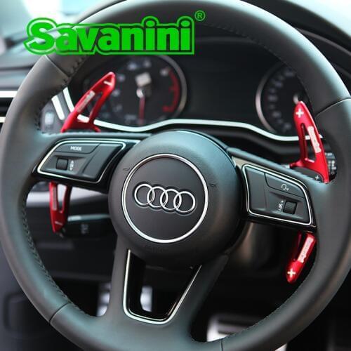 Savanini 2 pcs Aluminum Steering Wheel Shift Paddles Extension for Audi new TT(2015-),TTS (2016-),Q7(2016-) A4 B9 A5 sportback