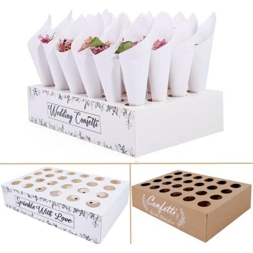 Wedding Decoration Dried Flowers Confetti Tray Wedding Confetti Cones Stand Box Bride Confetti To Be Tray Event Party Supplies
