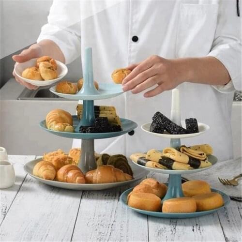 Three-Layer Fruit Plate Cake Stand Creative Detachable Snack Fruit Pastry Tray Party Cake Stand Home Decor Kitchen Accessories