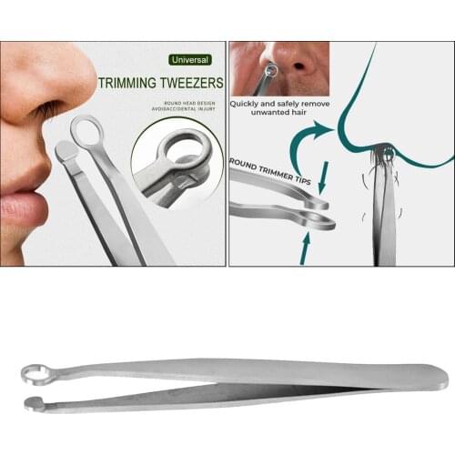 Universal Nose Hair Trimming Tweezers Safe Face Hair Shaving Trimmer Round Tip Design Eyebrow Grooming Nose Hair Removal Trimmer