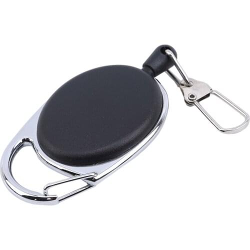Retractable Zinc Alloy ABS Plastic Lanyard Keychain High Quality Wire Rope Buckle Car Decoration Key Rings