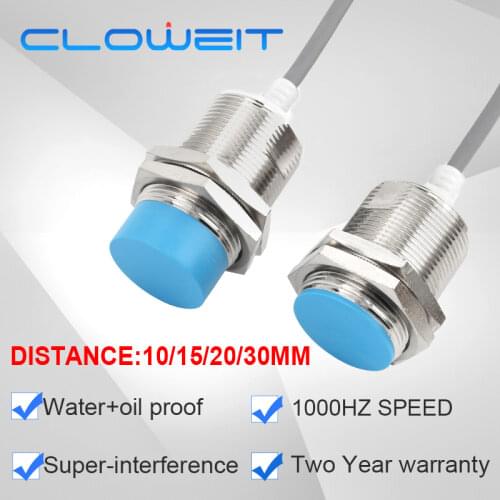 Cloweit IP68 M30 10mm 15mm Production Line Auto Approach Inductive Proximity Sensor LM30