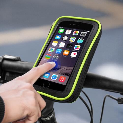 WOLFBASE ODMOEM Rainproof Cycling Bicycle Bike Handlebar 6in Mobile Phone Sturdy Holder Mount Cell Phone Case Dry Bag Wholesale