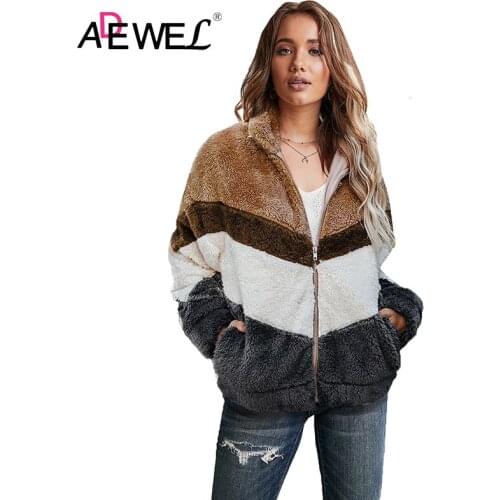 ADEWEL Gray Movie Marathon Pocketed Chevron Plus Size Woman Jacket Mujer Chaqueta Femme Veste Zipper Mulher Jaqueta Clothes 2XL