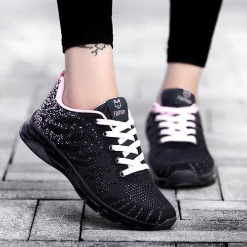 Breathable Women Sneakers Basic Shallow Casual Running Mesh Lace Up Casual Round Toe Mixed Colors Female Flat Shoes
