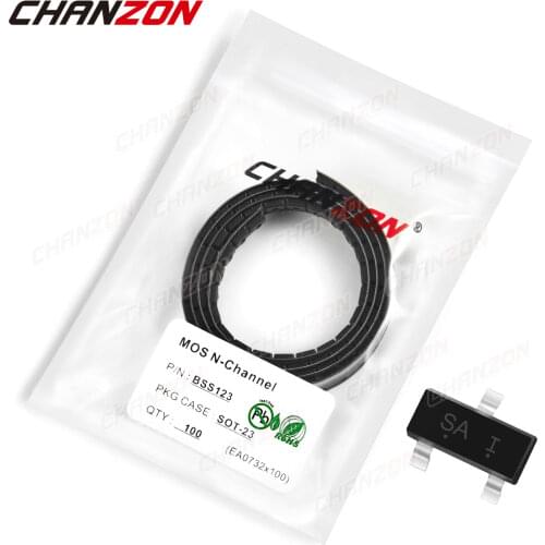 100pcs BSS123 SOT-23 N-Channel SMD Mosfet Bipolar Junction Transistor BJT SIC Mos Fets Triode Tube SMT Integrated Circuits