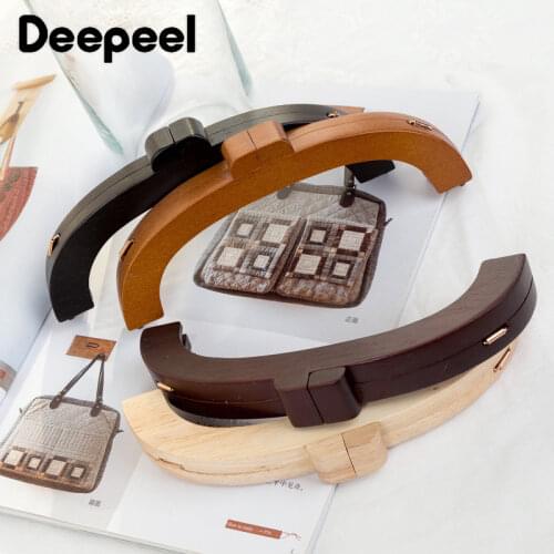 2Pcs Deepeel 20*7.5cm Resin Head Wooden Bag Closure Handle Purse Sewing Brackets Kiss Clasp Handbag Wallet Sewing Accessories