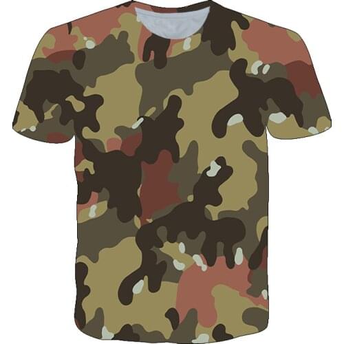 2021 Fashion 3D Print Camouflage T-shirt Summer Casual Gym Short Sleeve T Shirt New Cool Style Soldier Round Neck t-shirt Tops