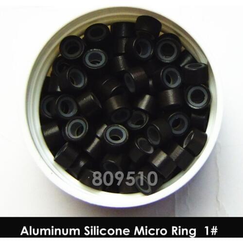 5.0mm Black Aluminum Silicone Micro Tube 3000pcs/Lot High Quality Micro Rings for Prebonded Hair Extension, Free Shipping