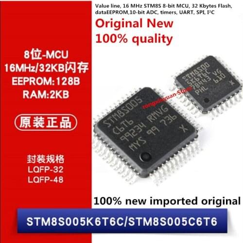 5 pcs/lot STM8S005C6T6 STM8S005C6T6TR STM8S005 STM8S005K6T6C STM8S005K6T6CTR 100% new imported original 100% quality