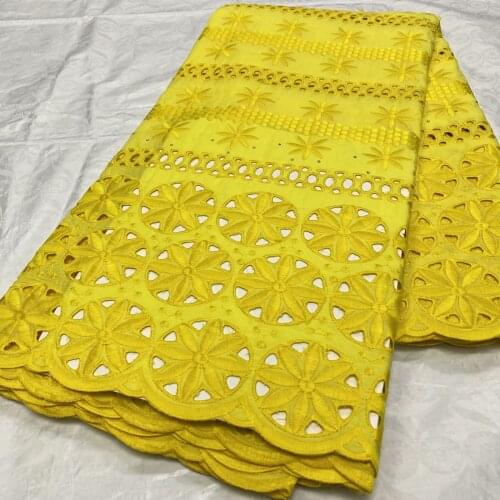 5 Yards Swiss Voile Lace Fabric 2021 Dubai Embroidery African Cotton Dry Cloth Nigerian Telas Tissu For Sewing Dress OC23