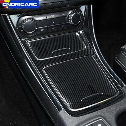 Car Center Console Storage Box Water Cup Holder Frame CD Panel Decoration For Mercedes Benz A Class W176 CLA C117 GLA X156