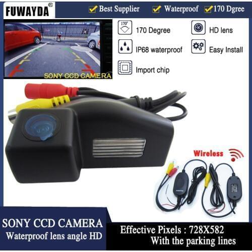 FUWAYDA Free Shipping !!Wireless SONY CCD Chip Sensor Speical Car Rear View Reverse Backup Parking CAMERA for Mazda 2 / Mazda 3