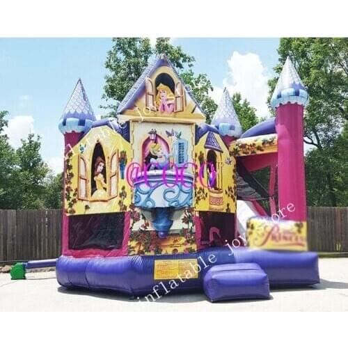 Free air ship to door!Pink inflatable moonwalks for sale New hot inflatable bouncer slide combo Outdoor inflatable jumping house